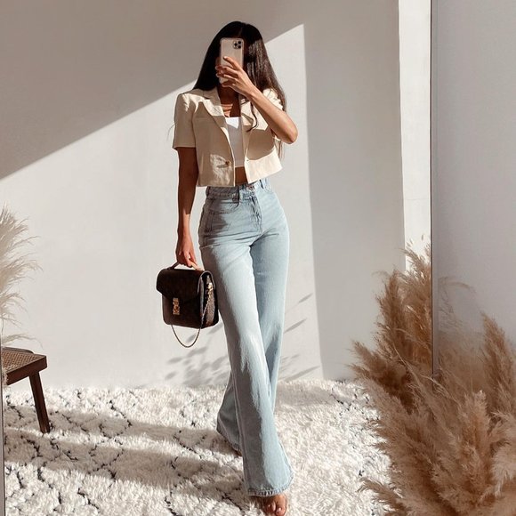 ZARA | Linen Blend Crop Blazer - Picture 6 of 11